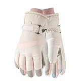 apaepr Winter Ski Gloves for Men & Women, Waterproof Insulated Cold Weather Work Gloves, Touchscreen Snow Gloves for Skiing, Snowboarding, Running, Cycling, Winter Work (Beige, One Size)