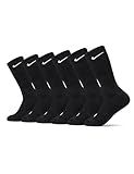 Nike Unisex Everyday Cushioned Training Crew Socks (6 Pairs), Black/White, X-Large