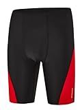 DEVOROPA Boys' Swim Jammers Youth Competitive Swim Team Suit Quick Dry Athletic Swimming Shorts UPF 50+ Black/Red XS