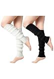 Passionbility Leg Warmers for Women 80s, 2 Pairs Knit Long Socks Leg Warmer