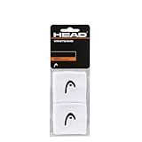 HEAD Unisex Adults 2.5" wristband HEAD Sweat Band Tennis Sweatbands for Women and Men 2 5 Inch Sweat Absorption Wrist Bands White, White, standard size US