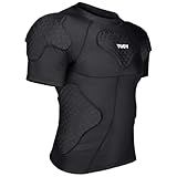 TUOY New Football Rib Chest Protector Shirt Padded Compression Shirts 6 Pads Adult Sizes