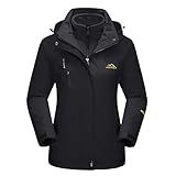 MAGCOMSEN Women Ski Jacket Waterproof Winter Jackets for Women Outdoor Snow Windbreaker Jacket Skiing Warm Jackets Pure Black L