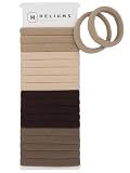 Heliums Soft Hair Ties - No Damage Seamless Nylon Fabric Bands, Stretchy Ponytail Holders for Thin & Thick Hair - Standard 1.5 Inch, Neutrals, 20 Pack