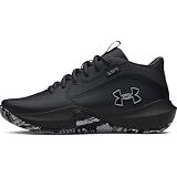 Under Armour Unisex Grade School Lockdown 7, (004) Black/Black/Metallic Silver, 4, US