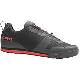 Giro Tracker Fastlace Men's Mountain Bike Shoe, Black/Bright Red (2022), US 10.5 / EU 44