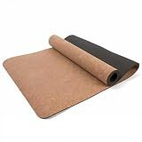 Cork Yoga Mat 6mm Thick Cushioning High Density Natural Rubber Pilates Exercise Pad with Carrying Strap 72 x 24 Inch for Home Gym