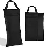 Unfilled Sandbag with Dual Compartment for Yoga, Waterproof 600D Oxford Outer Fabric & Double Leak-Proof Inner Bag for Strength Training, Pilates, Yoga (Black, 2 Pack Not Include Fillers)