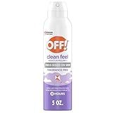 OFF! Clean Feel Insect Repellent Aerosol with 20% Picaridin, Bug Spray with Long Lasting Protection from Mosquitoes and Ticks, Feels Good on Skin, 5 oz
