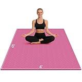 RINREA Large Gymnastics Mat for Gymnastics Bar, 6'x4' Extra Thick Exercise Mat for Home Gym Workout (Pink)