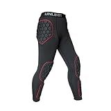 Unlimit Youth Soccer Goalie Pants with Hip, Knee & Shin Padding – Goalkeeper Compression Pants for Training & Matches (Large) Black