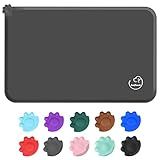 Juqiboom Silicone Waterproof Dog Cat Pet Feeding Mats, Non Slip, Easy Clean Pet Dog Cat Bowl Mats Placemat (18.5" x 11.5") Grey