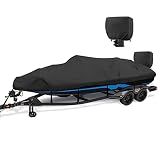 YimSting Boat Covers 17-19ft, 1200D Waterproof V-Hull, Black