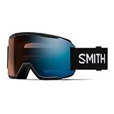 SMITH Squad Snow Goggles with ChromaPop Lens – Performance Ski & Snowboard Goggles with Replaceable Lens – For Men & Women – Black + Photochromic Blue Mirror Lens