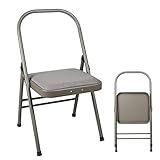 JELLYRATTBIT Yoga Auxiliary Chair - Portable Folding Chair with Non-Slip Feet Covers for Flexibility and Strength Training (Gray)
