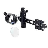 SOPOGER Archery Bow Sight for Compound Bows Target Hunting Single Pin or 5 Pin Bow Sight with 6X 1.75 Scope Lens Long Bar Right Hand for Quicker Sight Acquisition - Combos Available (1 Pin(6X)