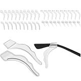 FSACLE Glasses Ear Grips Air Chamber - 20 Pairs Eye Glasses Ear Grippers Anti-Slip Holder, Silicone Ear Hook, Glasses Ear Grip Sleeve Retainer for Sports Glasses, Sunglasses Reading (Clear)