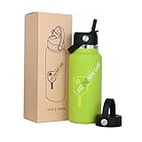 MINYJHZ Pickleball Water Bottle 32 oz, Gifts for Pickleball Lovers, Wide Mouth Vacuum Insulated Sports Bottle with 2 Leakproof Lids, Stainless Steel Cup with Straw for Cold Drinks