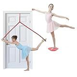 Leg Stretching Strap and Ballet Balance Board, 2 Pc. Set, Stretching, Disc Core Trainer and Flexibility Equipment for Dance, Gymnastics, Cheer or Figure Skating, Portable