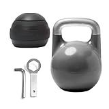 Kettlebell Kings Adjustable Competition Kettlebell - Adjustable Weight from 26 lb to 70 lb - Includes 7 Weight Plates for Strength Training at Home or Gym - Durable Steel Shell for Long-Lasting Use