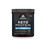 Ancient Nutrition Keto Protein Powder, KetoPROTEIN with Fats from Bone Broth and MCT Oil, Vanilla, 18g Protein 11g Fat Per Serving, Gluten Free, 17 Servings