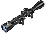 CVLIFE 3-9x40 Optics R4 Reticle Crosshair Scope with 20mm Scope Mounts, Black