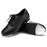 Stelle Tap Shoe for Women Lace Up PU Dance Shoes(Black, 7MW)