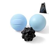 YIXIUTEN 3-Piece Silicone Lacrosse Ball Set for Deep Tissue and Trigger Points - Smooth, Textured, and Spiky Massage Balls for Myofascial Release, Muscle Knots & Plantar Fasciitis