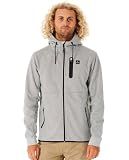 Rip Curl Men's Departed Anti Series Technical Zip Up Hooded Fleece Sweatshirt, Grey, X-Large