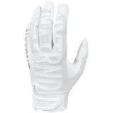 Nxtrnd G1 Pro Men's Football Gloves, Adult Sticky Receiver Gloves (White, Medium)