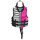 Airhead Child Type III Life Jacket | US Coast Guard Approved | Closed Sided, Quick-Dry | Secure Buckles & Zipper | Wicked Kwik-Dry NeoLite Flex | Hot Pink