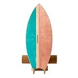 XCMAN Surf Balance Board Trainer with Roller Wooden Exercise Balancing Stability Trainer - Non Slip Surface for Adults |Balance Board Surfing,Snowboarding,Skateboarding,Hockey,Yoga
