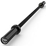 HANDBODE 4 ft Olympic Barbell, 2 Inch Short Weight Bar, 500 lb Capacity with Knurled Grip, Hard Chrome Home Gym Straight Bars for Powerlifting, Bench Press, Deadlift, Squat, Black