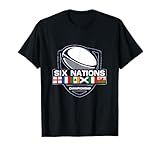 Rugby 6 Nations Apparel Six Nations T-Shirt, Men-Adults, Unisex, Short Sleeve, Black, Small, Cotton 65%, Polyester 35%