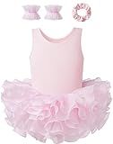 Tegmk Toddler Tutu Dress Girls Tank Dance Leotard with Skirt, Cross Back(FT5063E-08-XS)
