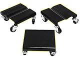 3 Pcs Snowmobile Dolly Set Anti-Slip with Caster Wheels 1500 LBS Moving Rollers Dollies Movers, Black