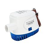 Sanuke 1100GPH Automatic Bilge Pump 12V, Submersible Auto Water Pump with Built-in Float Switch, 29mm (1-1/8") Outlet, Marine Bilge Pump for Boats, Ponds, Pools, Caravan RV