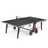 CORNILLEAU - 500X Outdoor Table Tennis Table - Folding & Compact - Weather and Schockproof - 6mm Laminate Top - Point Counters - Corner Protection Pads - Black
