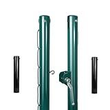 Aoneky Heavy Duty Round Tennis Posts with Ground Sleeves, Steel Tennis Net Posts with 800lb Hand Crank Reel & Integrated Lacing Bars, for Permanent Outdoor Installation (Posts Only, Net Not Included)