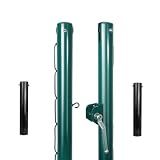 Aoneky Heavy Duty Round Tennis Posts with Ground Sleeves, Steel Tennis Net Posts with 800lb Hand Crank Reel & Integrated Lacing Bars, for Permanent Outdoor Installation (Posts Only, Net Not Included)