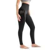 Walifrey Leggings with Pockets for Women Black LXL