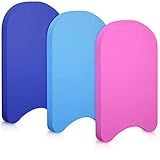 3 Pcs EVA Foam Swimming Kickboard Water Pool Training Swimming Aid Swim Board with Non Slip Edges for Adults Kids Beginner Swimmers Float Exercise Equipment, 3 Colors (Dark Blue, Light Blue, Pink)