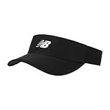 New Balance Adult Unisex Black Lightweight Adjustable Performance Visor for Running, Tennis, Golf