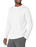 Amazon Essentials Men's Moisture Wicking Long Sleeve Performance Tech Crew Neck T-Shirt, White, Large
