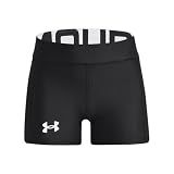 Under Armour Girls' Utility Softball Slider Shorts, (001) Black / / White, Youth Large
