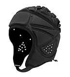 GOHASPW Rugby Helmet Football Headguard Black Soft Shell Helmet Soccer Headgear