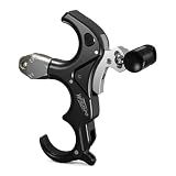 WIXUSPO 360° Adjustable 3/4 Finger Archery Thumb Release Aids，Black | Adjustable trigger tension system, 360° rotating jaw reduces D-ring wear, CNC aluminum for Compound Bow hunting & target