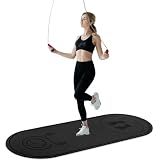 dofopo Jump Rope Mat 71"x24" Larger Non-Slip Indoor Outdoor Exercise Fitness Mat,High-Density Workout Shock Absorption for Home Gym Flooring Concrete Jumping Rope