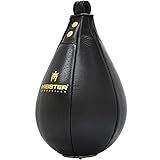 Meister SpeedKills Leather Speed Bag w/Lightweight Latex Bladder - Black - Large (10.5" x 7") (26.7 cm x 17.8 cm)