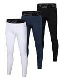 Runhit 3 Pack Boys Compression Leggings,Athletic Tights Basketball Compression Pants,Youth Boys Base Layer Pants Sports Legging Black+White+Navy Blue M